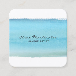 Abstract Blue Watercolor Brushstroke Vierkante Visitekaartje