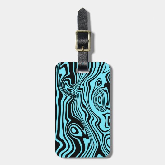 Abstract Blue Waves Bagagelabel Kies kleur (Voorkant verticaal)