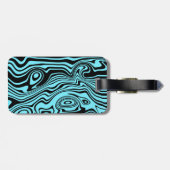 Abstract Blue Waves Bagagelabel Kies kleur (Achterkant horizontaal)