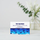 Abstract blue waves corporate style visitekaartje (Staand voorkant)