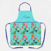Abstract Blue Wren Australian Bird Birds Apron Schort (Voorkant)