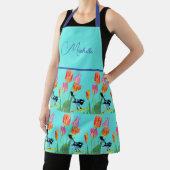 Abstract Blue Wren Australian Bird Birds Apron Schort (Insitu)