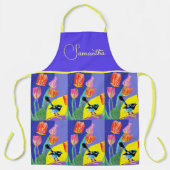 Abstract Blue Wren Australian Bird Birds Apron Schort (Voorkant)