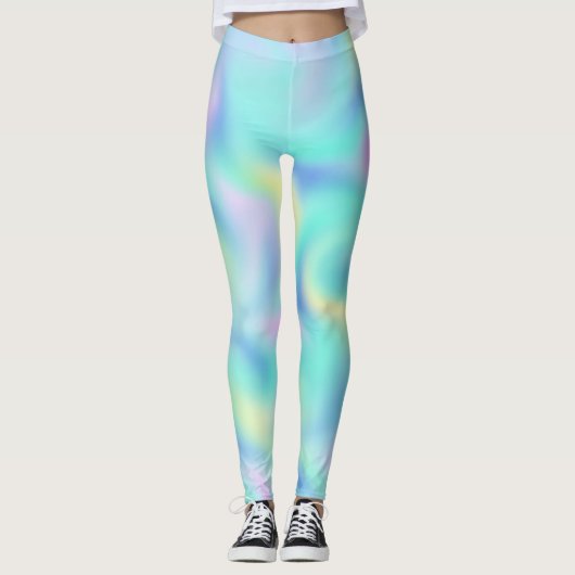 Abstract Blurred  pasteelpatroon Leggings (Voorkant)