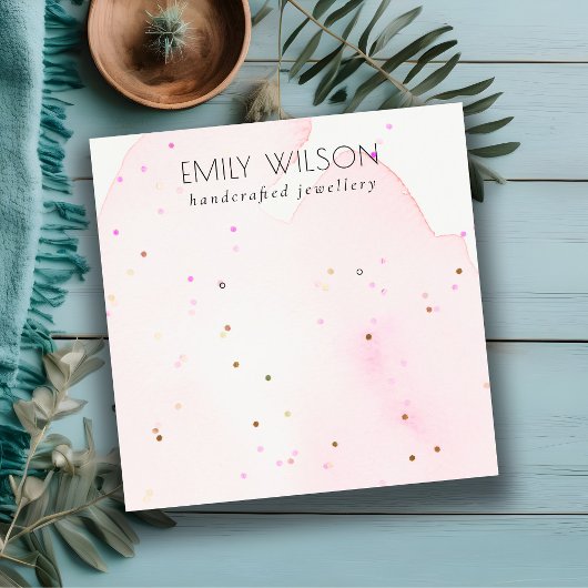 Abstract Blush Confetti Stud Earning Display Vierkante Visitekaartje