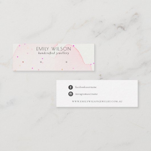 Abstract Blush Confetti Wash Stud Oorspronkelijk b Mini Visitekaartje (Voorkant / Achterkant)