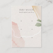 Abstract Blush Earthy Green 3 Stud Earning Display Visitekaartje (Voorkant)