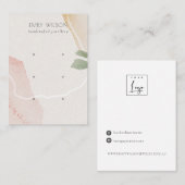 Abstract Blush Earthy Green 3 Stud Earning Display Visitekaartje (Voorkant / Achterkant)