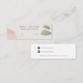 Abstract Blush Earthy Green Stud Earning Display Mini Visitekaartje (Voorkant / Achterkant)