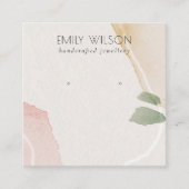 Abstract Blush Earthy Green Stud Earning Display Vierkante Visitekaartje (Voorkant)