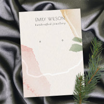 Abstract Blush Earthy Green Stud Earning Display