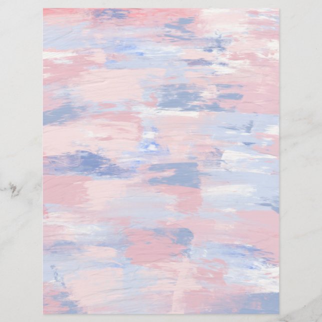 Abstract Blush- en Blue Paint Scrapbook-papier (Voorkant)