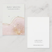 Abstract Blush Gold Glitter 2 Earning Display Visitekaartje (Voorkant / Achterkant)