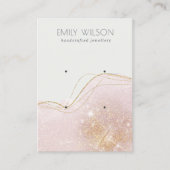Abstract Blush Gold Glitter 2 Earning Display Visitekaartje (Voorkant)