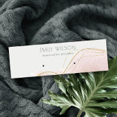 Abstract Blush Gold Glitter Shiny Earning Display Mini Visitekaartje
