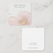Abstract Blush Gold Glitter Shiny Earning Display Vierkante Visitekaartje (Voorkant / Achterkant)