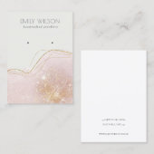 Abstract Blush Gold Glitter Shiny Earning Display  Visitekaartje (Voorkant / Achterkant)