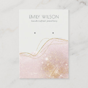 Abstract Blush Gold Glitter Shiny Earning Display  Visitekaartje