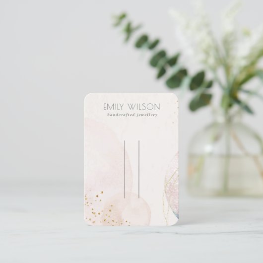 Abstract Blush Gold Waterverf Hairpin-beeldscherm Visitekaartje (Staand voorkant)