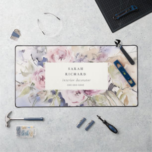 Abstract Blush Lila Waterverf Roos Bloemen Bunch Bureaumat