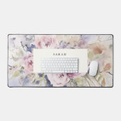 Abstract Blush Lila Waterverf Roos Bloemen Bunch Bureaumat (Keyboard & Muis)