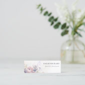 Abstract Blush Lila Waterverf Roos Bloemen Bunch Mini Visitekaartje (Staand voorkant)