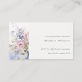 Abstract Blush Lila Waterverf Roos Bloemen Bunch Visitekaartje (Achterkant)