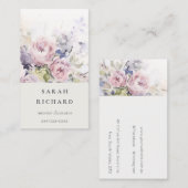 Abstract Blush Lila Waterverf Roos Bloemen Bunch Visitekaartje (Voorkant / Achterkant)