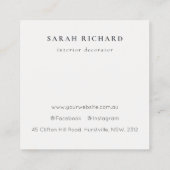 Abstract Blush Lila Waterverf Roos Bloemen Logo Vierkante Visitekaartje (Achterkant)