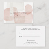 Abstract Blush Modern Cadeaubon Visitekaartje (Voorkant / Achterkant)