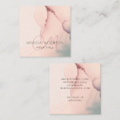 Abstract Blush Pink Monogram Square Visitekaartje (Voorkant / Achterkant)