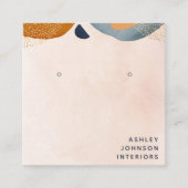 Abstract Blush Pink Teracotta Gold Earring-beeldsc Vierkante Visitekaartje (Voorkant)