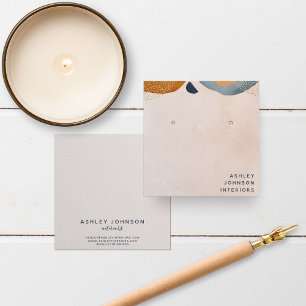 Abstract Blush Pink Teracotta Gold Earring-beeldsc Vierkante Visitekaartje