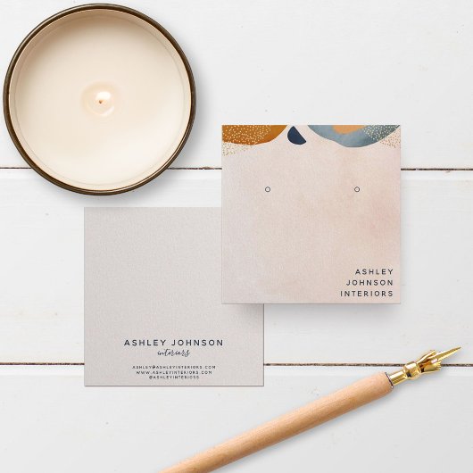 Abstract Blush Pink Teracotta Gold Earring-beeldsc Vierkante Visitekaartje