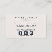 Abstract Blush Pink Teracotta Gold Social Media Visitekaartje (Achterkant)