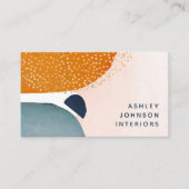 Abstract Blush Pink Teracotta Gold Social Media Visitekaartje (Voorkant)