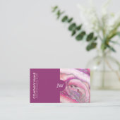 Abstract Blush Roos Alcoholic inkt en Silver Visitekaartje (Staand voorkant)