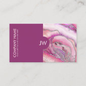 Abstract Blush Roos Alcoholic inkt en Silver Visitekaartje (Voorkant)