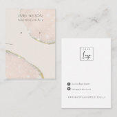 Abstract Blush Roos Gold Ketting Veroorbaar beelds Visitekaartje (Voorkant / Achterkant)