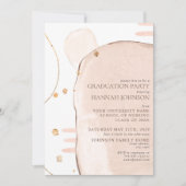 Abstract Blush Roze & Gold Foil Foto Afstuderen Kaart (Voorkant)