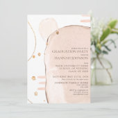 Abstract Blush Roze & Gold Foil Foto Afstuderen Kaart (Staand voorkant)