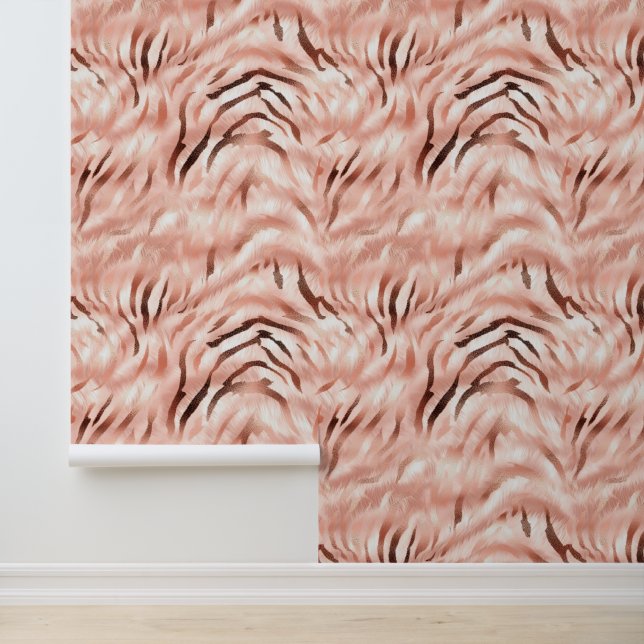 Abstract Blush Roze Zebra Dier Behang (Applicatie)