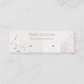 Abstract Blush Waterverf Silver Earning Display Mini Visitekaartje (Voorkant)