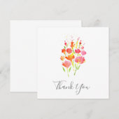 Abstract boeket van gemengde bloemen bedankkaart (Voorkant / Achterkant)