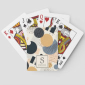 Abstract Boho Aardse Geometrische Vormen Monogram Pokerkaarten (Achterkant)