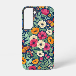 Abstract Boho Anemonen Vlinders Samsung Hoesjes Galaxy Hoesje