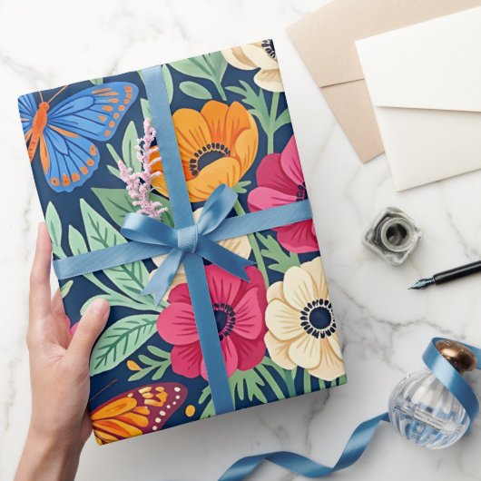 Abstract Boho Anemoon Cadeaupapier (Geschenken)