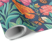 Abstract Boho Anjer Vlinders Inpakpapier (Rol Hoek)