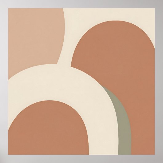 Abstract Boho Arch Earthy Minimalist Design Poster (Voorkant)