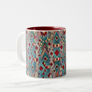 Abstract Boho Aztec Tweekleurige Koffiemok
